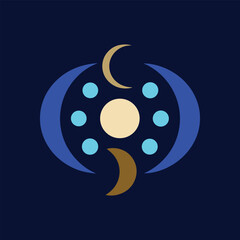 moon phase pattern design vector art