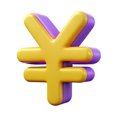 Obraz premium Three-dimensional rendered illustration of a japanese yen currency symbol with a vibrant color scheme.
