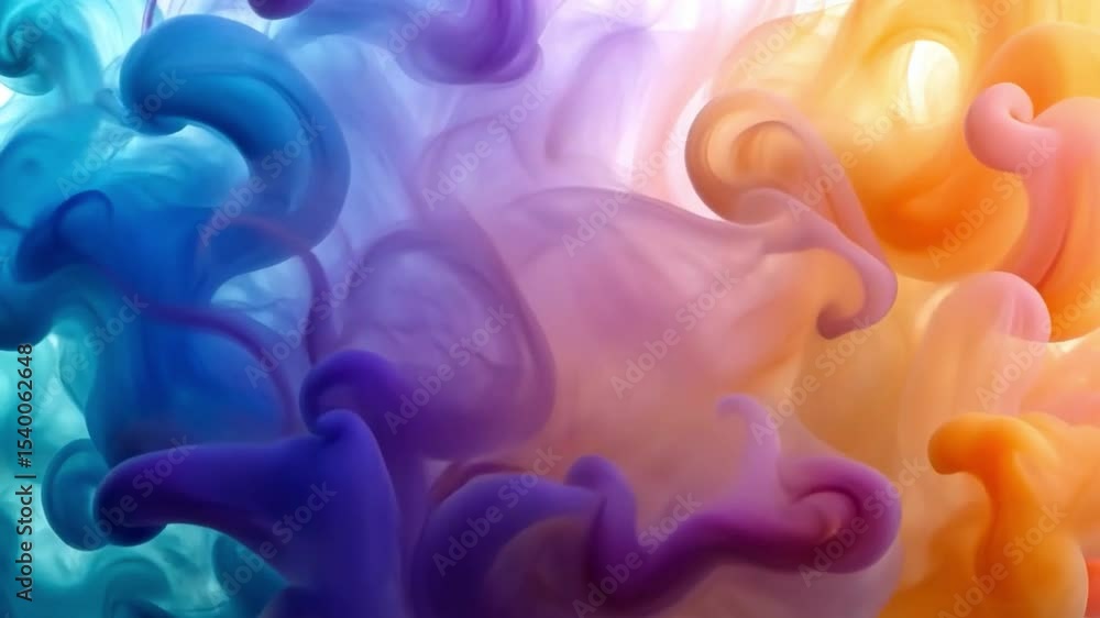 Poster ethereal symphony of color: an abstract dance of swirling hues unfolds, creating an immersive, paint