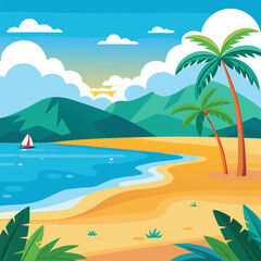 beach sea summer palm ocean