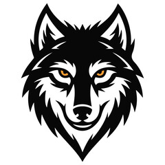 Wolf head icon flat vector isolated white background