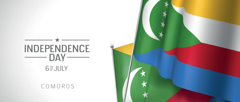 Comoros happy independence day greeting card, banner vector illustration - Powered by Adobe