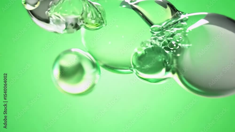 Poster bubbles in harmony: evoking tranquility, the image features transparent bubbles gracefully suspended