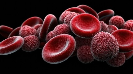 Incredible Detailed Image of Human Red Blood Cells Under Microscopic View for Medical Laboratory Experiments and Research Purposes