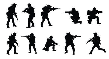 soldier silhouette vector