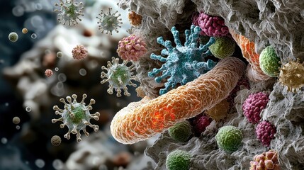 Exploring the Microbial World: A Comprehensive Macro Photograph of Spirochete Bacteria in a Fluid Sample for Medical Laboratory Experimentation