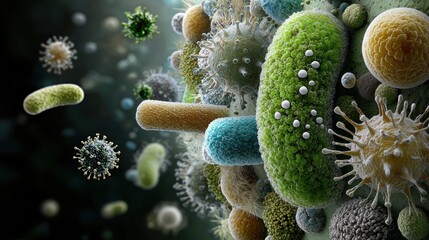 Exploring the Microscopic World: A Detailed View of Stained Bacteria in a Medical Laboratory Experiment