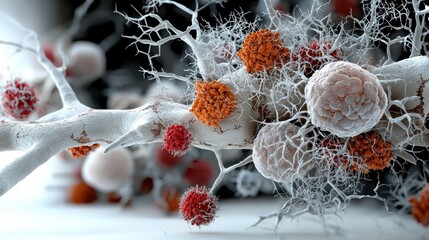 Exploring the Beauty of Nature Amidst Scientific Discovery with Brain Tumor Research Illustrating Flowers on White Branches