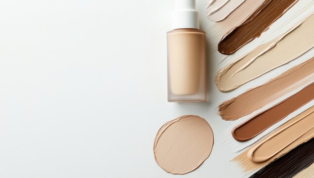 Foundation shades displayed on a white background