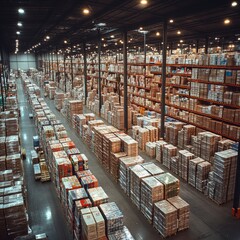 The flow of goods inside a modern supply chain hub. Generative AI