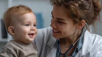 Pediatric check-up clinic health care indoor close-up child well-being