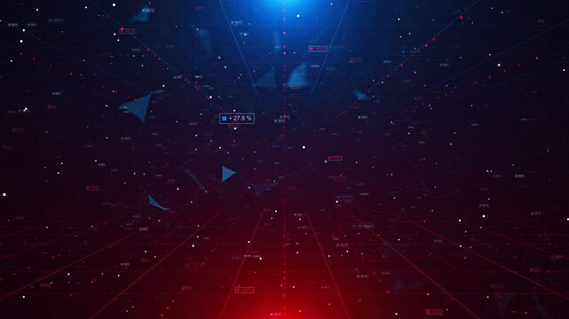 Binary code abstract technology background. Big data. Coding hacker concept. Binary code. Computer crypto waves. 3D wavy lines in the information code field. Data flow cyber concept. Coding technology