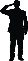 Fototapeta premium Silhouette of a man in a suit giving a respectful salute