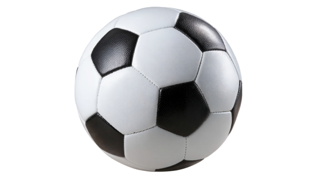 Classic Black and White Soccer Ball Isolated on Transparent Background - Powered by Adobe