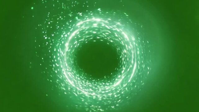 Emerald Glow: Ethereal green light spirals, a mesmerizing portal to serenity, casting a soothing spell with its luminescent radiance and captivating concentric form.