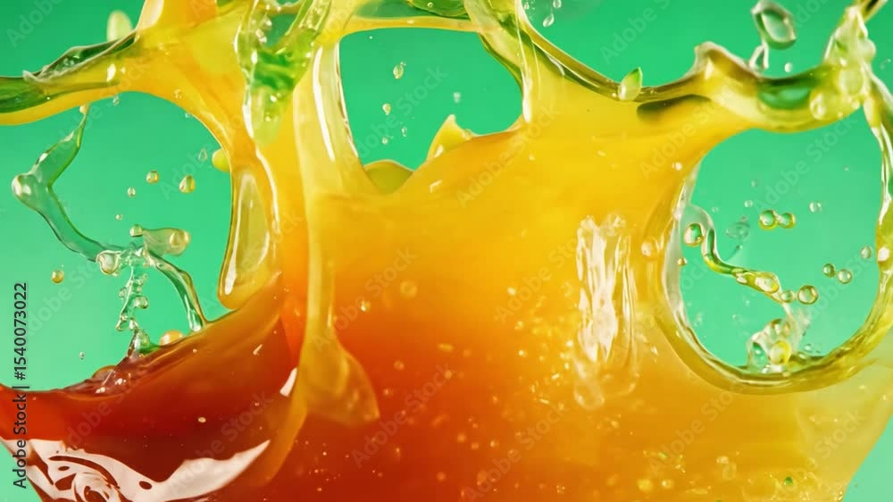 Aufkleber dynamic splash: vibrant orange liquid bursts forth in a mesmerizing display of movement and color. t