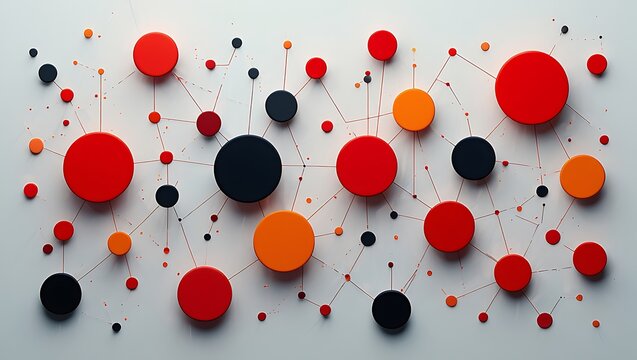 Abstract network connection dots and lines