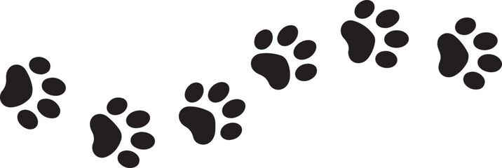 Fototapeta premium Black paw prints animal tracks graphic design