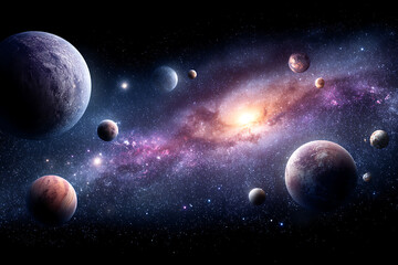 Celestial bodies planets galaxy stars cosmic space exploration universe