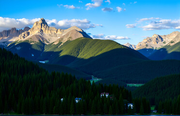 Homes in Mountain Forest