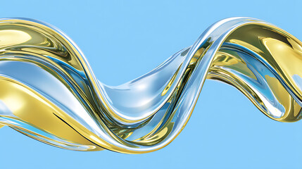 Abstract gold and silver liquid wave swirl design