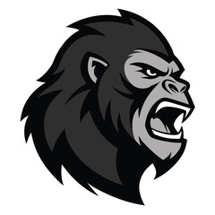 Angry Gorilla Head Vector Illustration