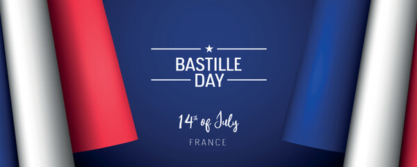 France Bastille day vector banner, greeting card