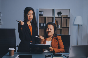 Business Documents, Auditor businesswoman checking searching document legal prepare paperwork or...