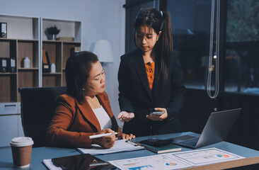 Business Documents, Auditor businesswoman checking searching document legal prepare paperwork or...