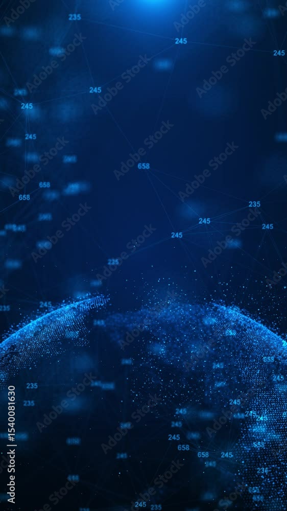 Poster world map with lights, communication network wireframe concept of the world network, virtual interfa