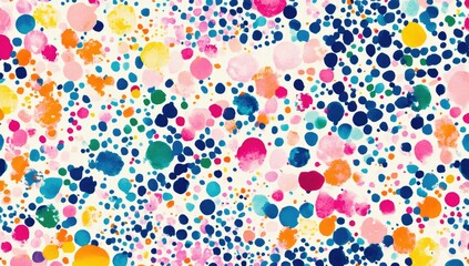 Abstract pattern of vibrant,  watercolored dots