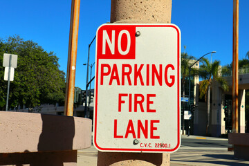 No Parking Fire Lane Sign