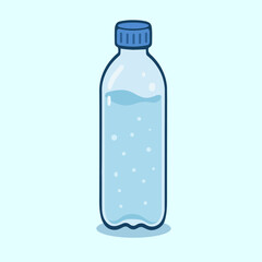 Minimalist vector water bottle illustration. Clean outline, flat design, no background. Versatile for hydration projects, product labels, or health campaigns.