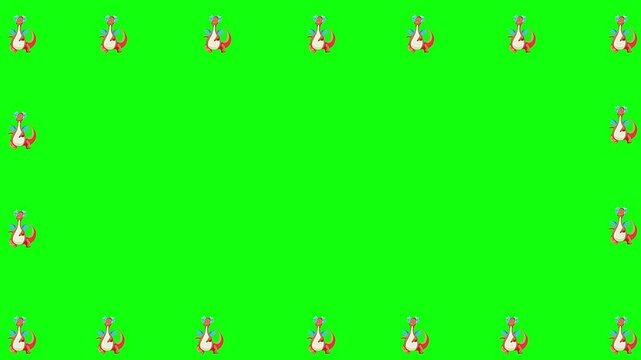 Dinosaur Cartoon icons frame pattern design green screen.