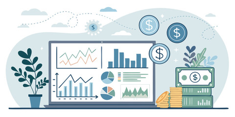 Business people network with social communication icons, a vector illustration set of diverse user avatars and team management symbols