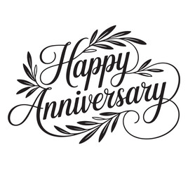 Elegant Happy Anniversary Design for Print