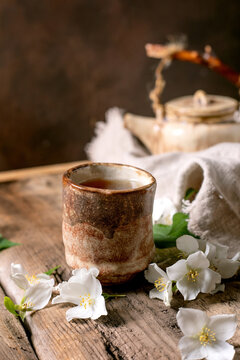 Traditional Tea Ceremony with Spring Flowers