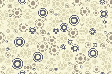 Seamless tracery rings pattern in a retro-inspired color scheme with circular abstract motifs