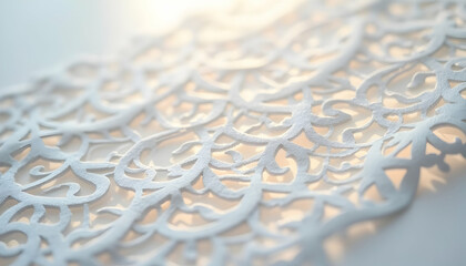 Delicate Paper Cutout Design Close-up with Ornate Pattern