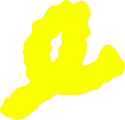 colorful yellow wiggly squiggly line isolated on transparent png background