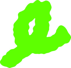 colorful yellow green wiggly squiggly line isolated on transparent png background