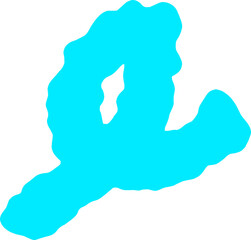 colorful light blue wiggly squiggly line isolated on transparent png background