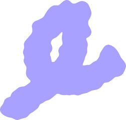 colorful pastel soft blue wiggly squiggly line isolated on transparent png background