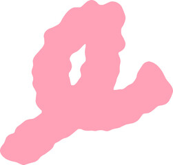 colorful peach pink wiggly squiggly line isolated on transparent png background