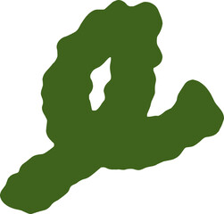 olive wiggly squiggly line isolated on transparent png background