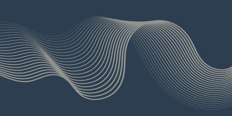 Line Wave Luxury Seamless White Background. Editable Vector Background