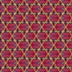 Ceramic tile. Jasper stone. Oriental ornament. Geometric seamless pattern. Illustration in stained glass style. Geometric openwork. Zigzag. Print for wallpaper, wrapping, textile. Jasper tile pattern.