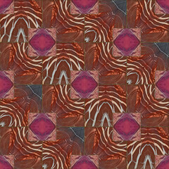 Geometric seamless texture. Stained glass style. Oriental tracery, ornament. Art deco. For ceramic tile, wallpaper, linoleum, textile, shirts, linens or web page background. Jasper tile pattern.