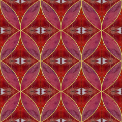 Ceramic tile. Jasper stone. Oriental ornament. Geometric seamless pattern. Illustration in stained glass style. Geometric openwork. Zigzag. Print for wallpaper, wrapping, textile. Jasper tile pattern.