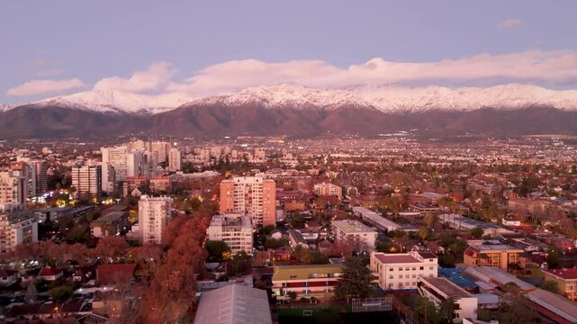 Time lapse through a fance santiago chile providencia las condes traffic lights cars cloud dusk morning